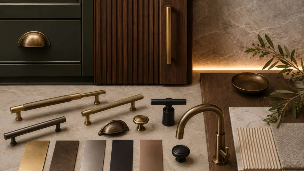 Brushed and aged metal finishes replacing high-gloss gold in Indian interiors
