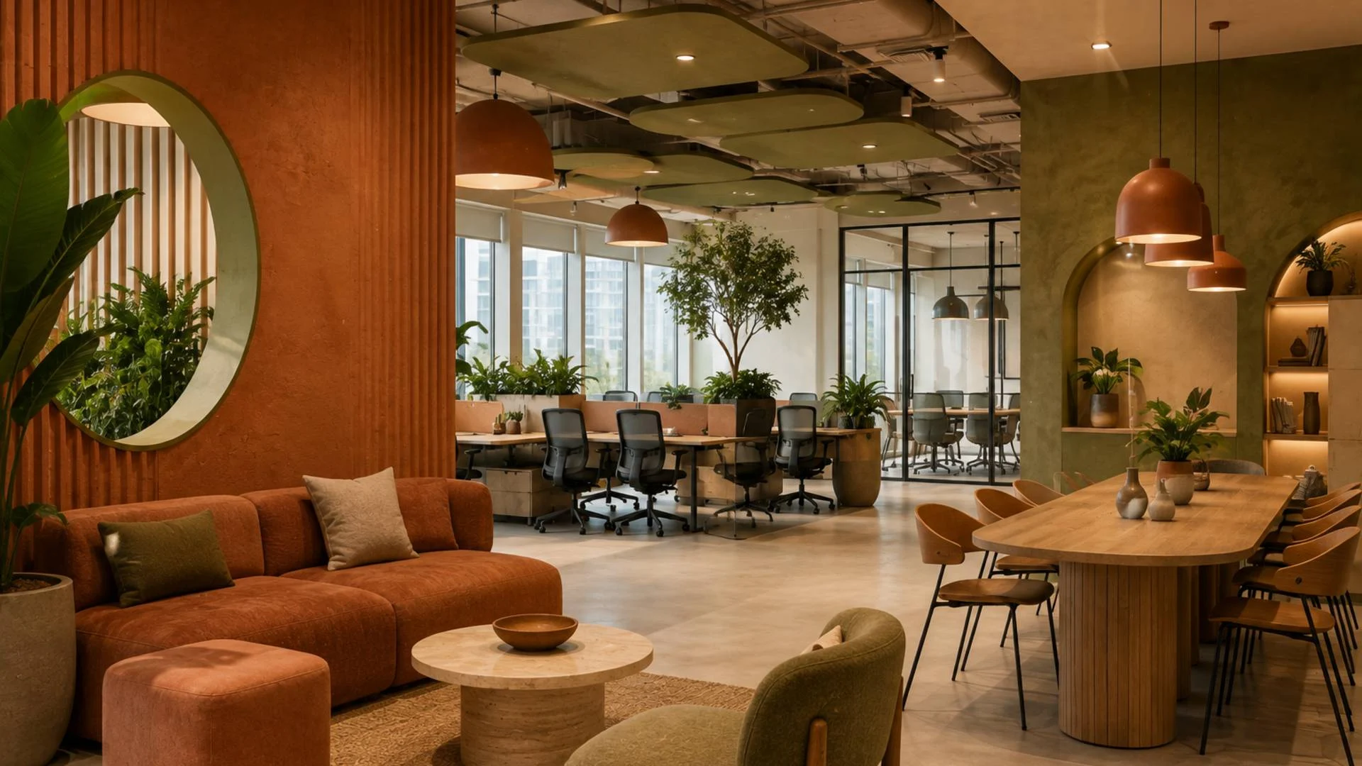 Earthy Office Interiors