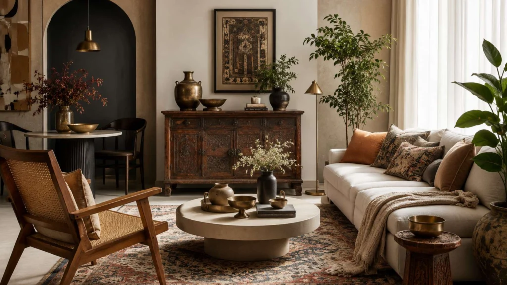 Eclectic interior design in India blending vintage and contemporary styles in 2026