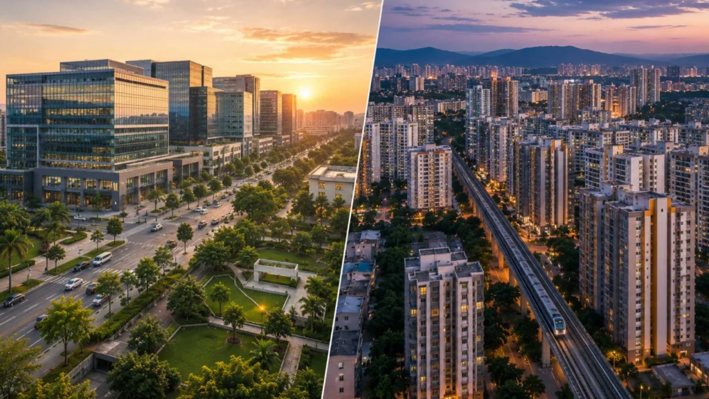 Kharadi vs Hinjawadi Pune IT hubs and residential property comparison in 2026