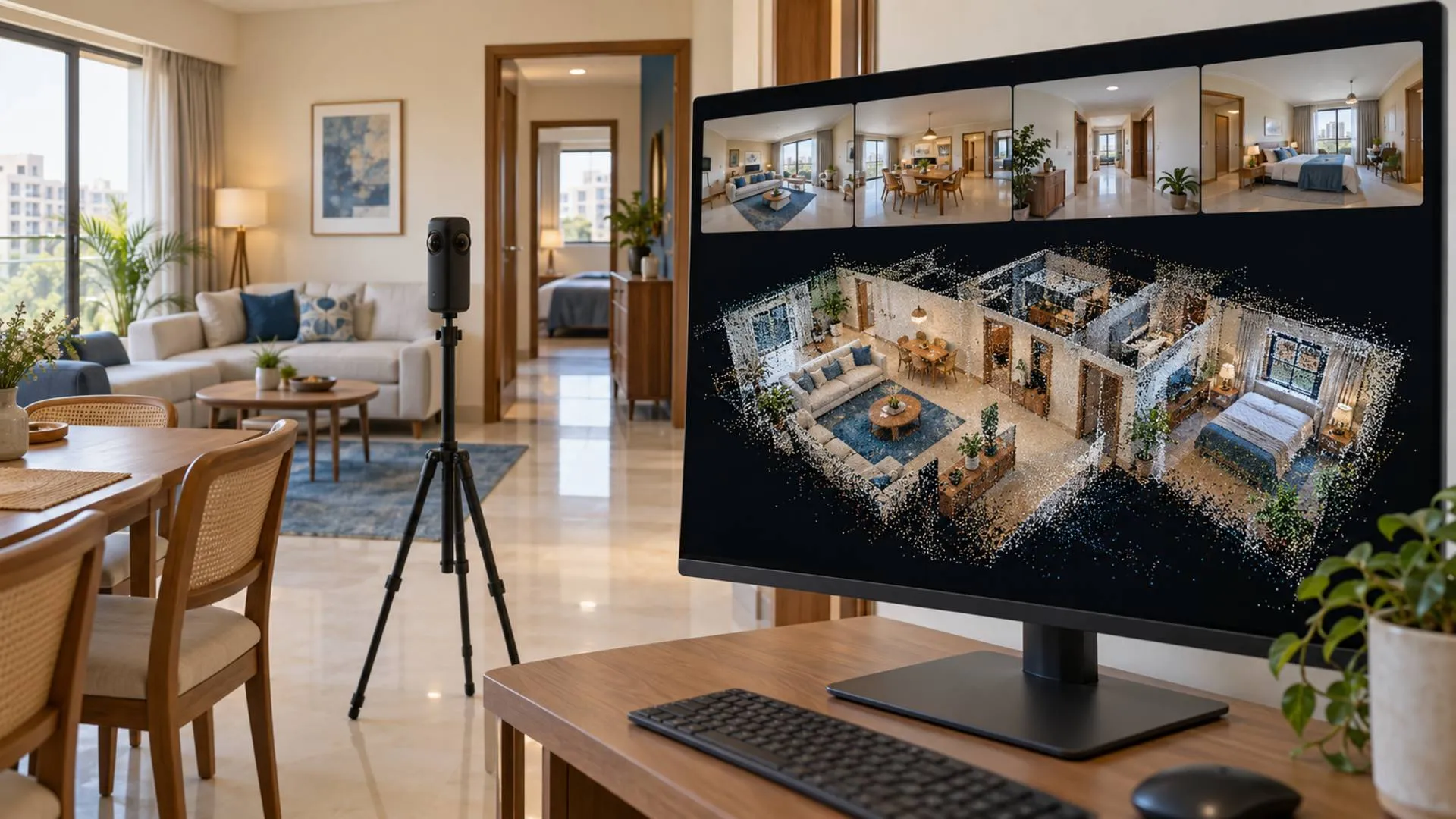 AI converting property panoramas into 3D home models AI converting property panoramas into 3D home models